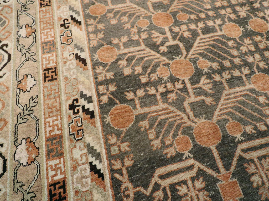 Antique East Turkestan Khotan Carpet, No.16875 - Staging