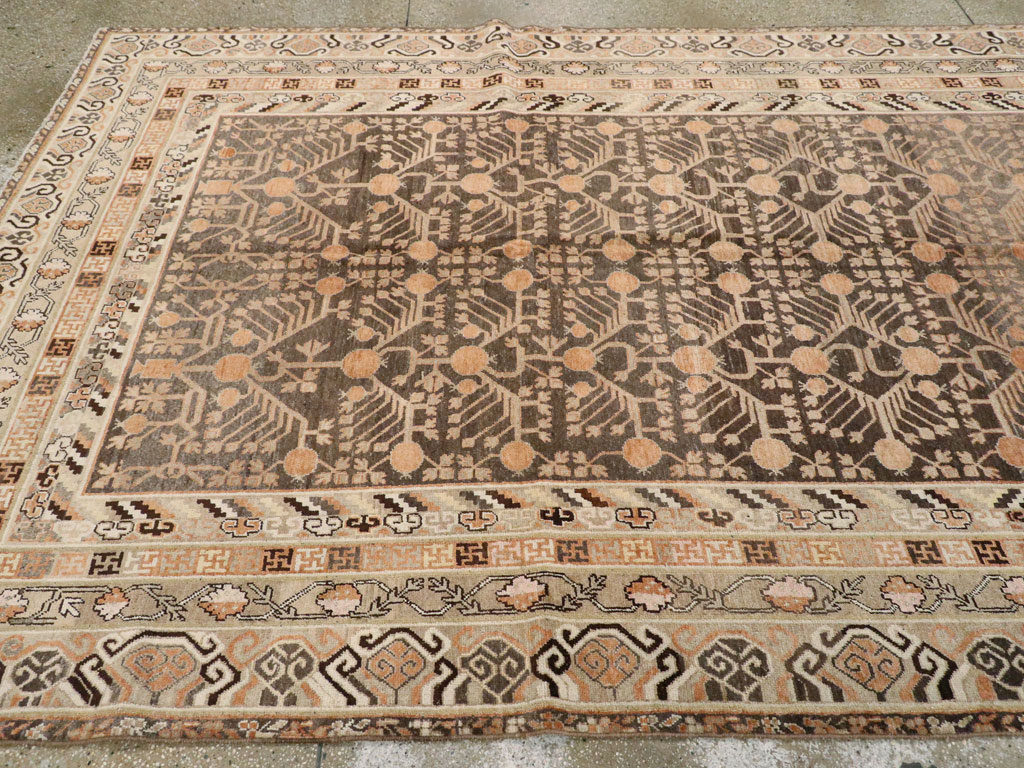 Antique East Turkestan Khotan Carpet, No.16875 - Staging