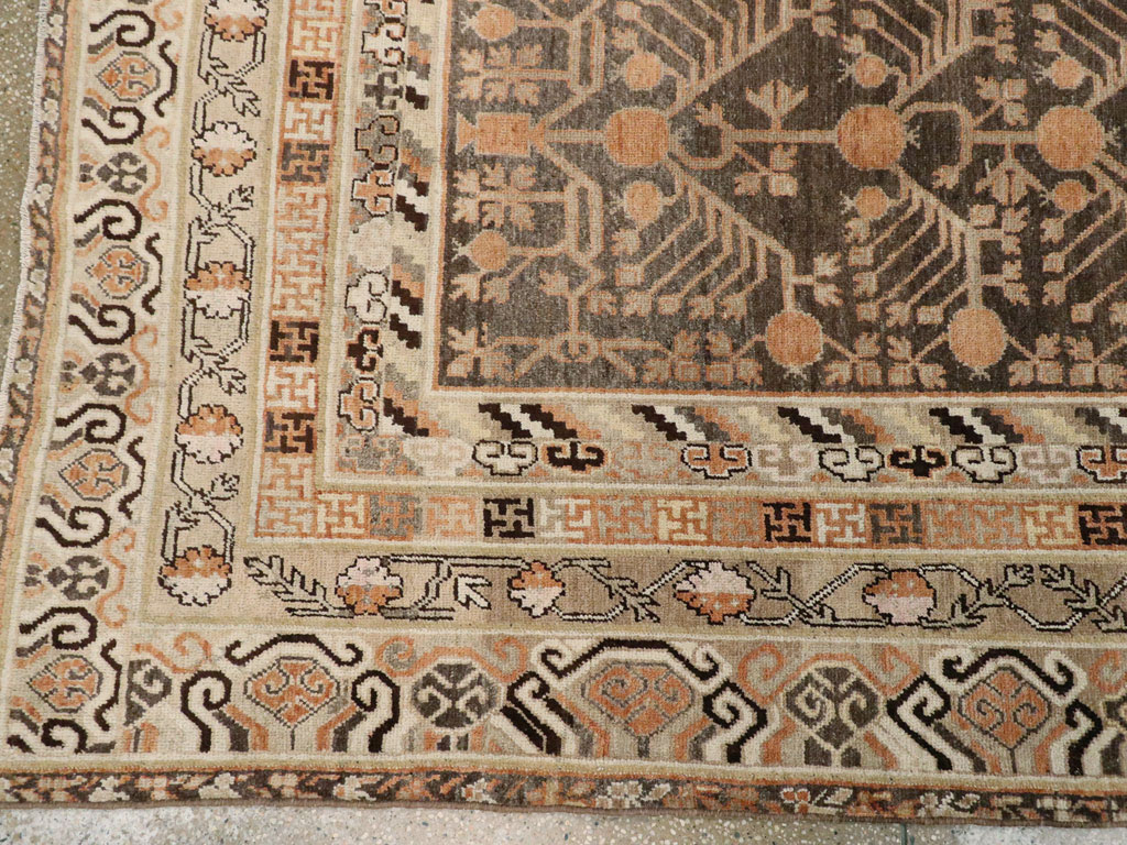 Antique East Turkestan Khotan Carpet, No.16875 - Staging