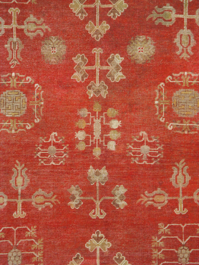 Vintage East Turkestan Khotan Carpet, No.16923 - Staging
