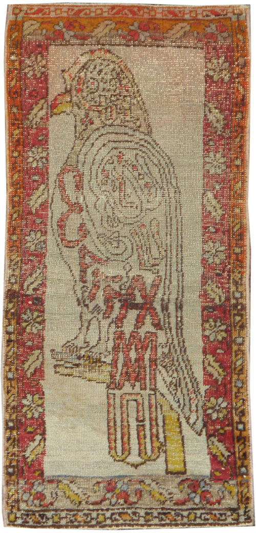 Vintage Turkish Sivas Pictorial Rug, No.16985 - Staging