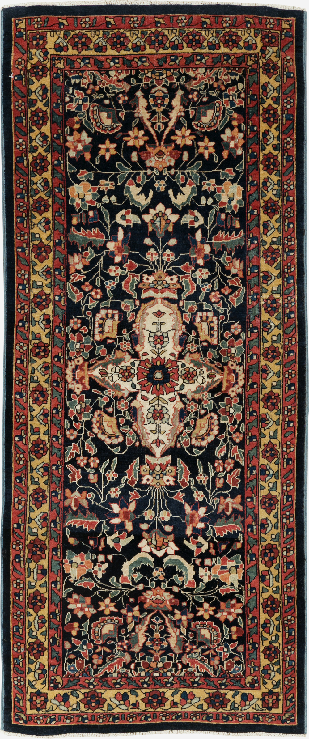 Antique Persian Sarouk Fereghan Throw Rug (Pair: 1 of 2), No.16996 - Staging