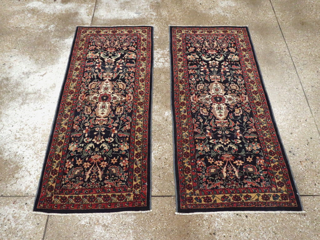 Antique Persian Sarouk Fereghan Throw Rug (Pair: 1 of 2), No.16996 - Staging