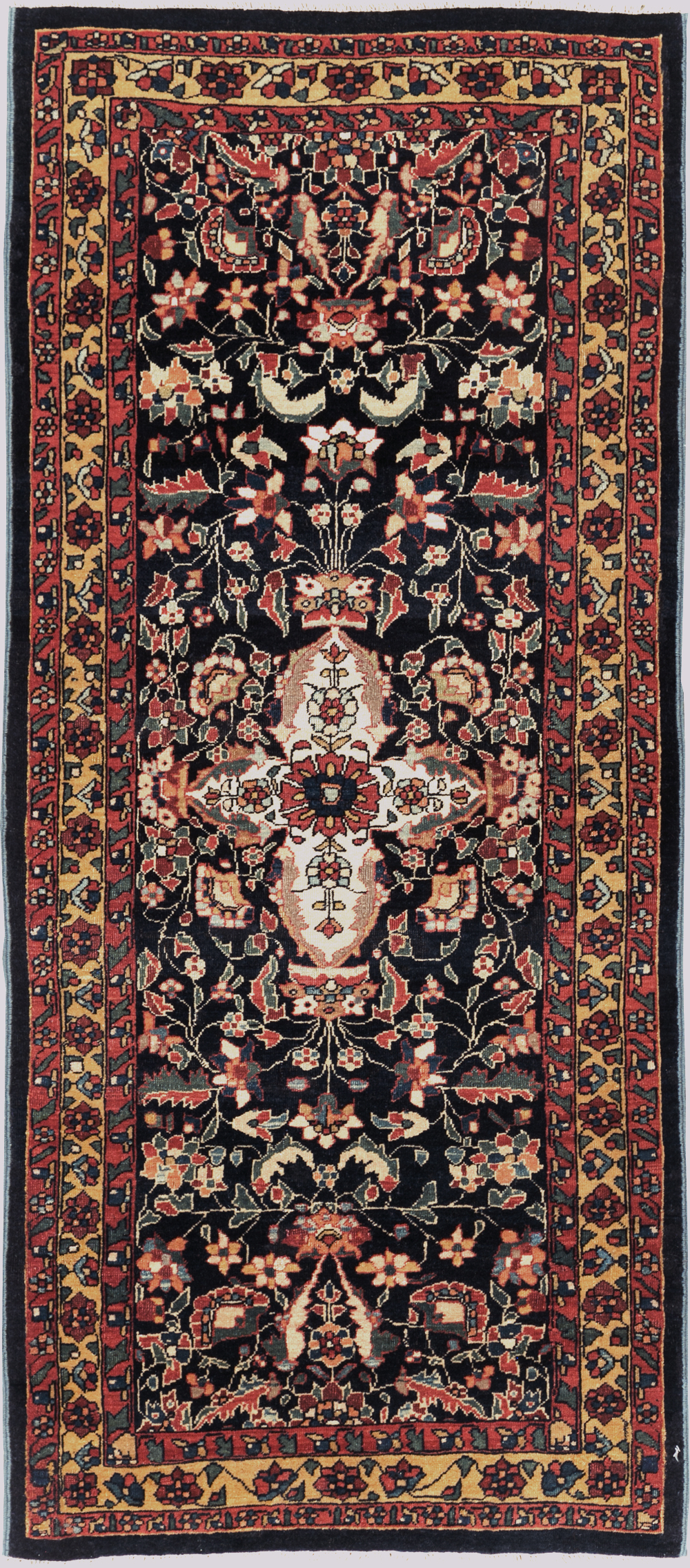 Antique Persian Sarouk Fereghan Throw Rug (Pair: 2 of 2), No.16997 - Staging