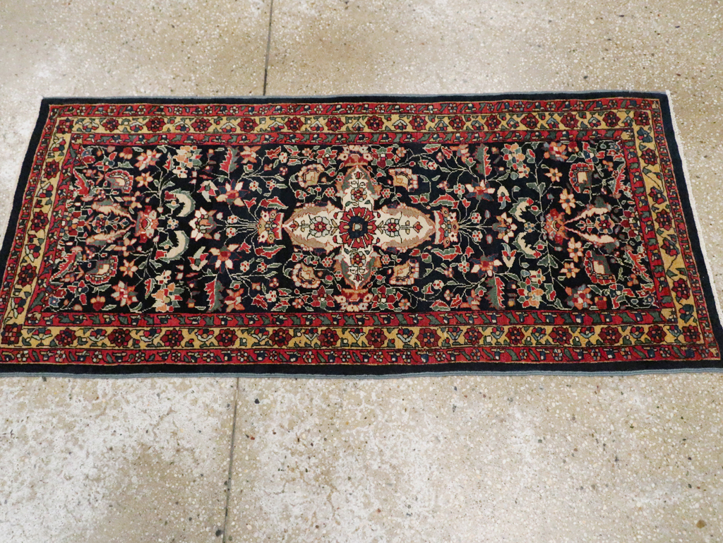 Antique Persian Sarouk Fereghan Throw Rug (Pair: 2 of 2), No.16997 - Staging