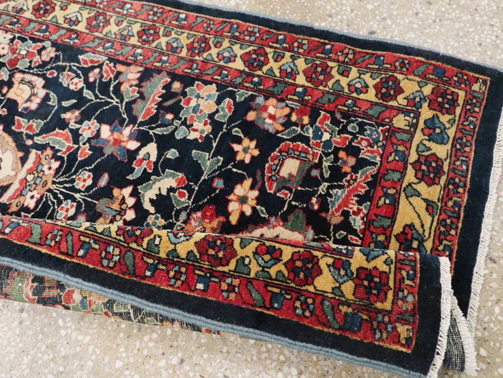 Antique Persian Sarouk Fereghan Throw Rug (Pair: 2 of 2), No.16997 - Staging