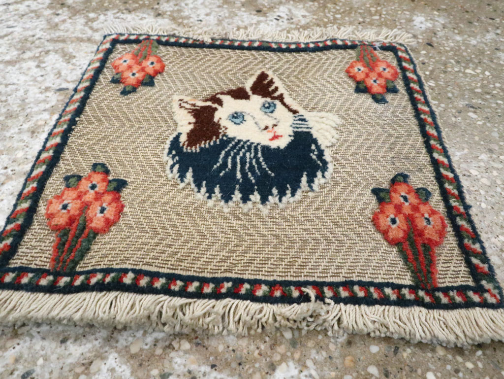 Vintage Persian Souf Tabriz Pictorial Rug (Pair: 1 of 2), No.16999 - Staging