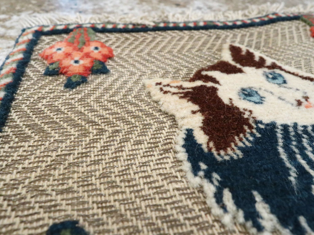 Vintage Persian Souf Tabriz Pictorial Rug (Pair: 1 of 2), No.16999 - Staging