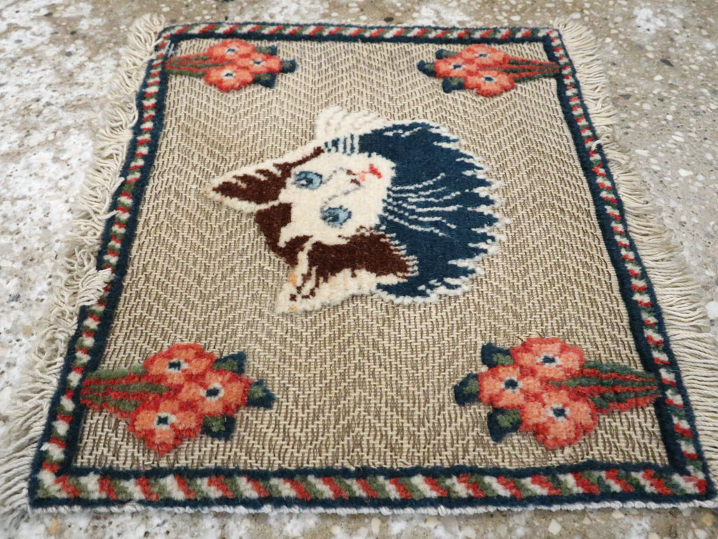 Vintage Persian Souf Tabriz Pictorial Rug (Pair: 1 of 2), No.16999 - Staging