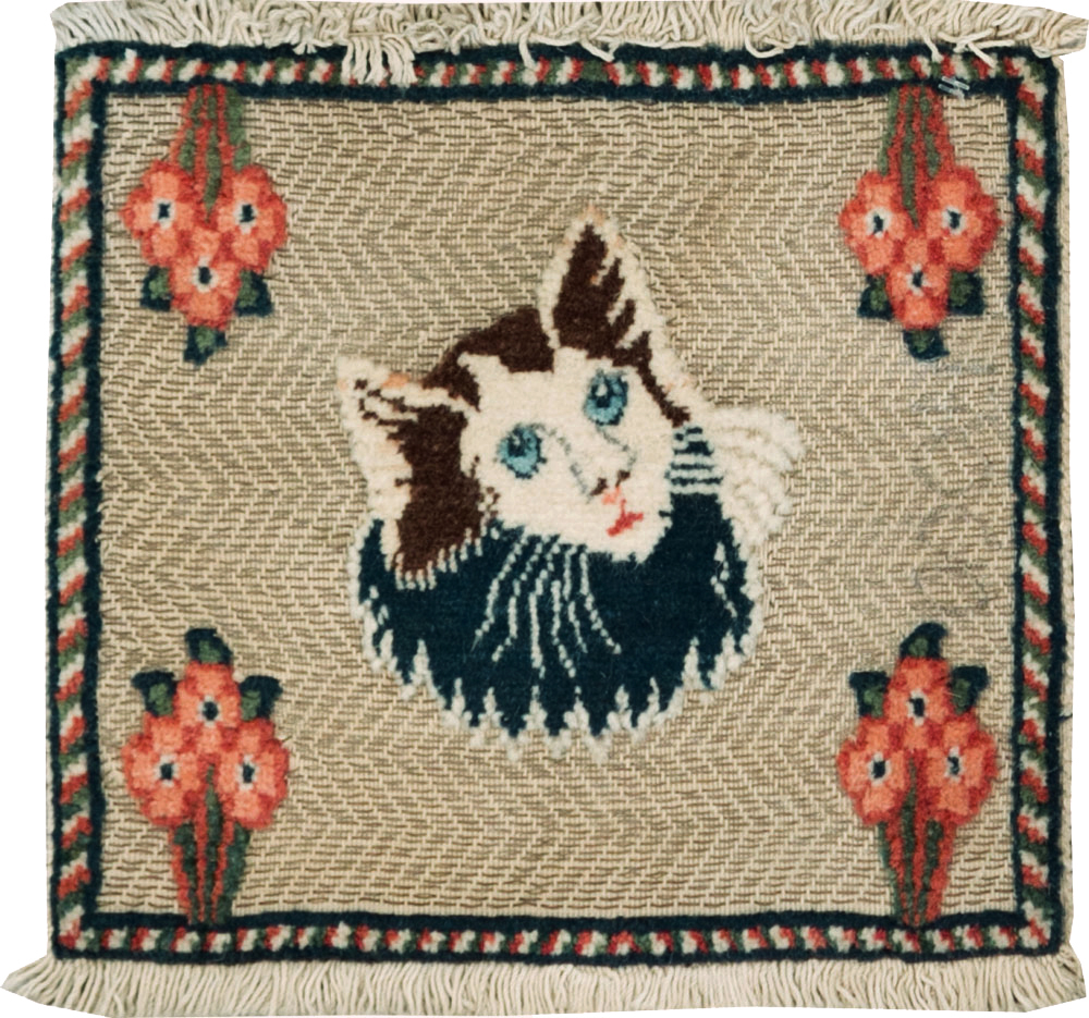 Vintage Persian Souf Tabriz Pictorial Rug (Pair: 2 of 2), No.17000 - Staging