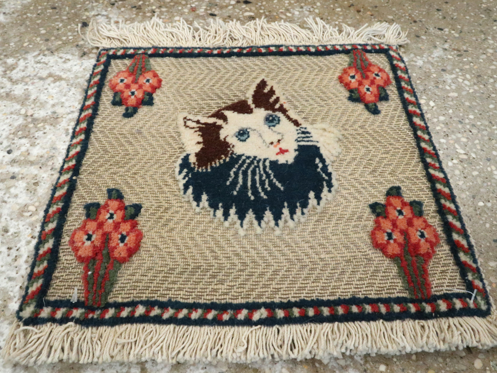 Vintage Persian Souf Tabriz Pictorial Rug (Pair: 2 of 2), No.17000 - Staging