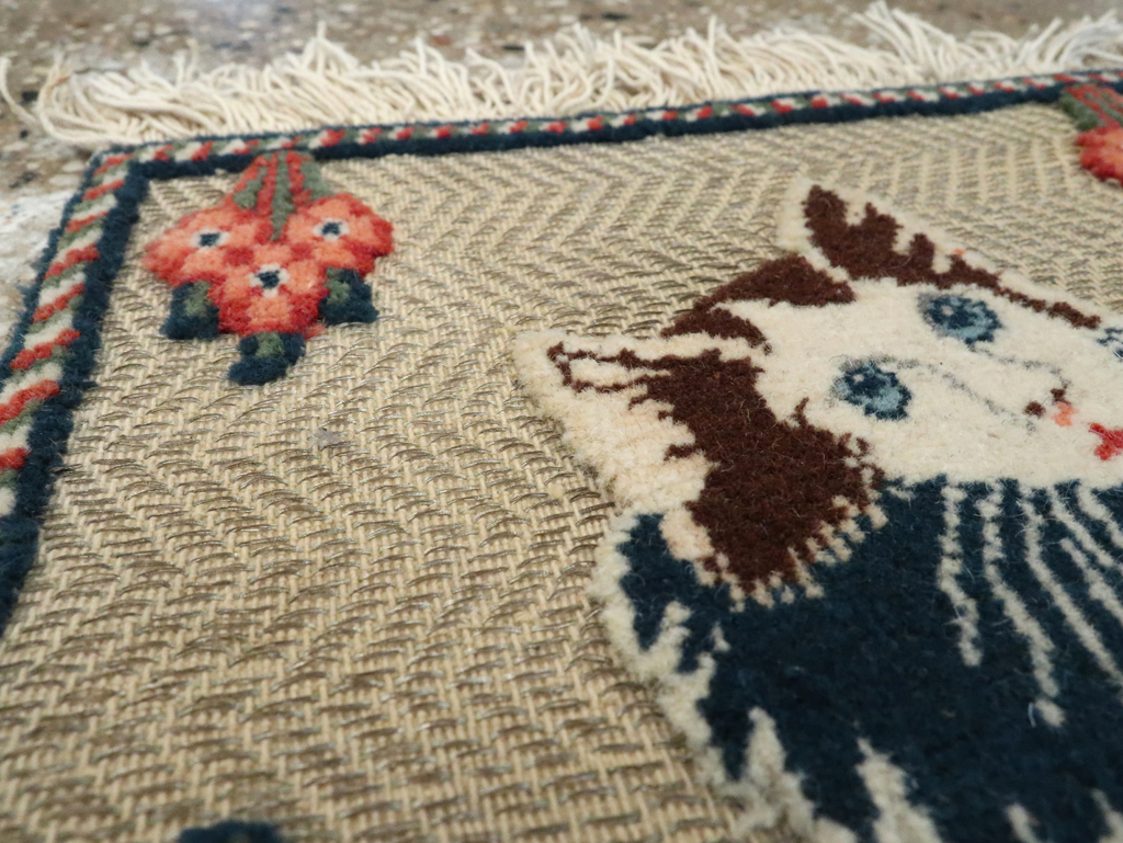 Vintage Persian Souf Tabriz Pictorial Rug (Pair: 2 of 2), No.17000 - Staging