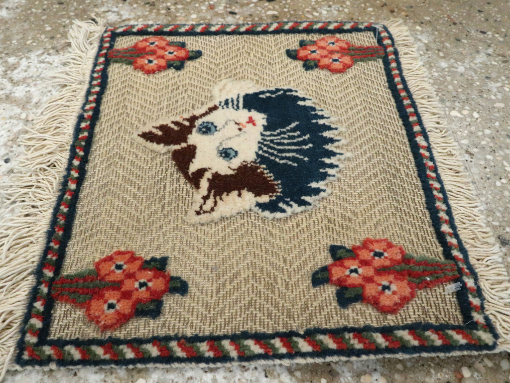 Vintage Persian Souf Tabriz Pictorial Rug (Pair: 2 of 2), No.17000 - Staging