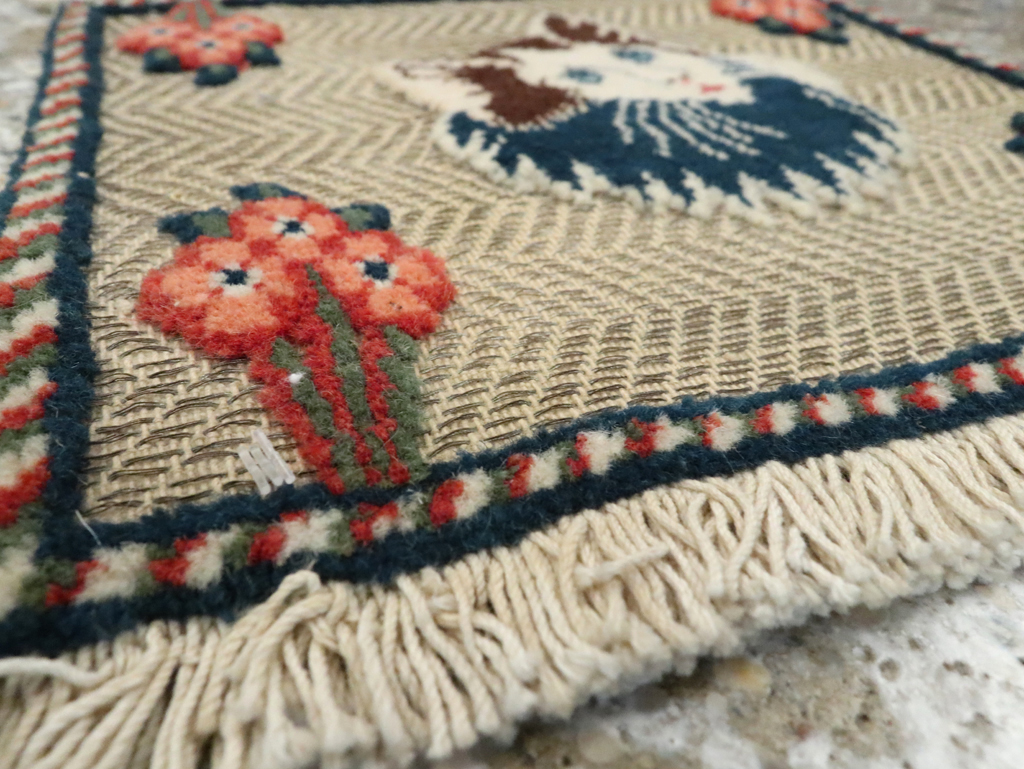 Vintage Persian Souf Tabriz Pictorial Rug (Pair: 2 of 2), No.17000 - Staging