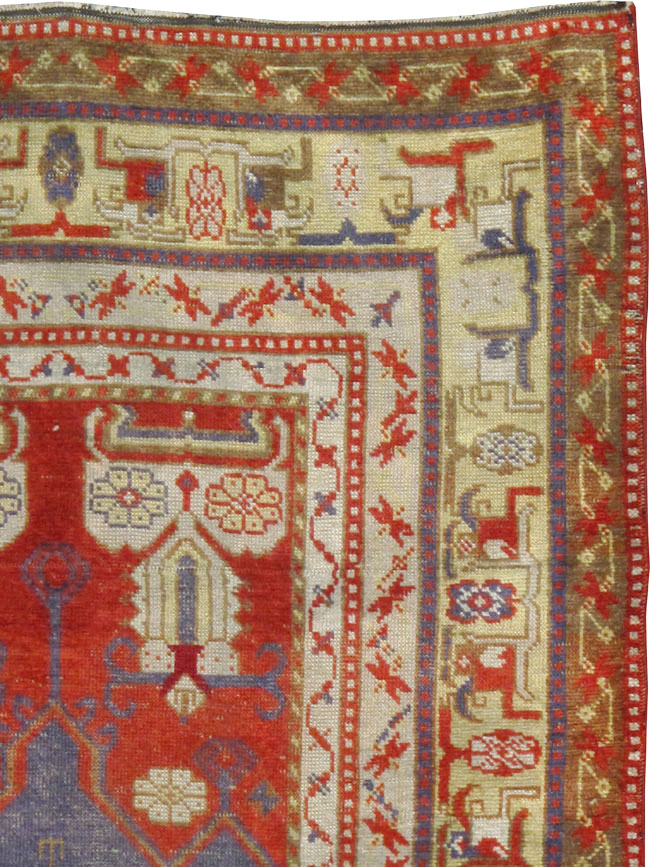 Rare Antique Silk Turkish Kayseri Rug, No.17019 - Staging