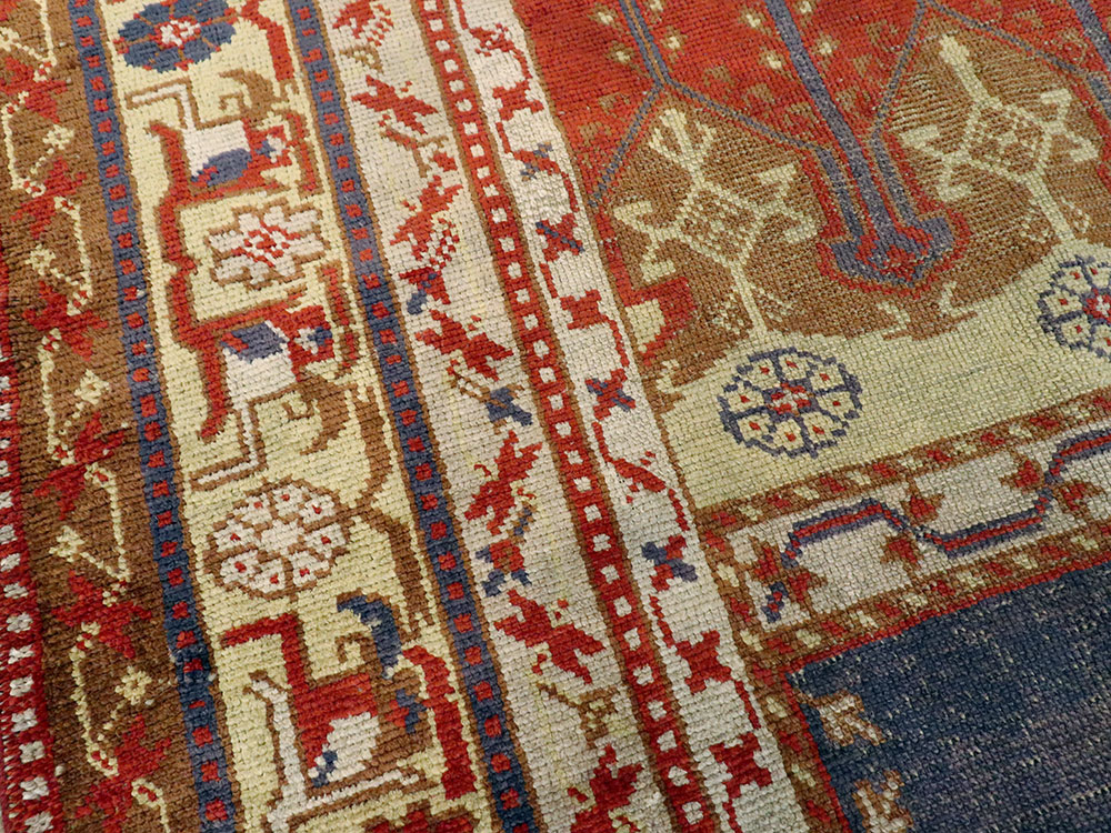 Rare Antique Silk Turkish Kayseri Rug, No.17019 - Staging