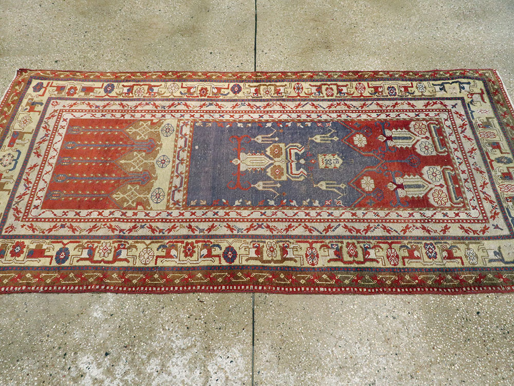 Rare Antique Silk Turkish Kayseri Rug, No.17019 - Staging