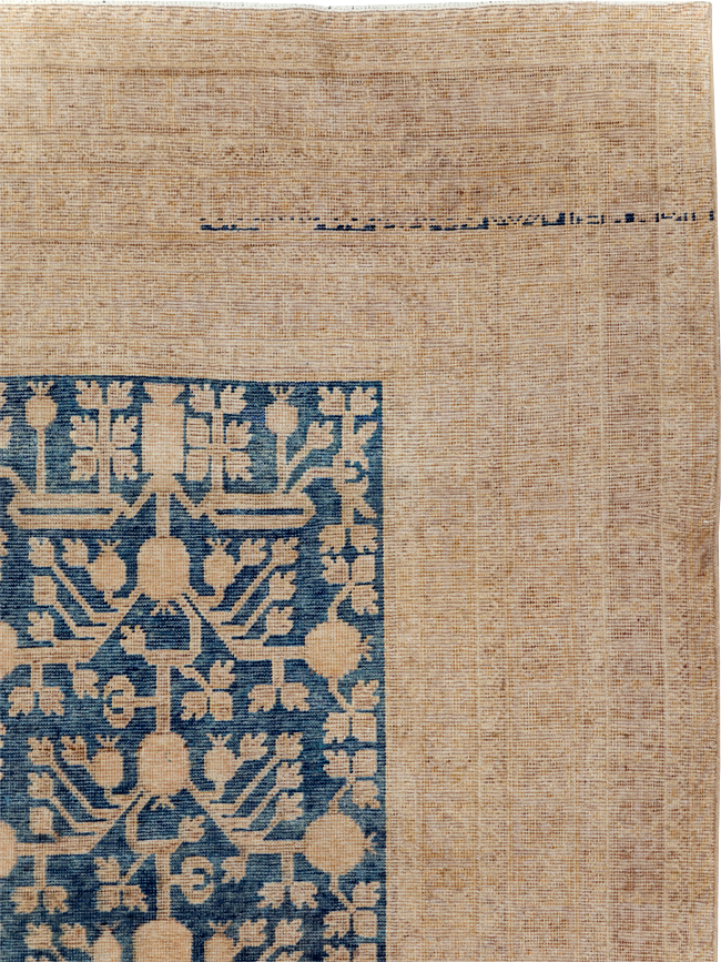 Antique East Turkestan Khotan Carpet, No.17023 - Staging