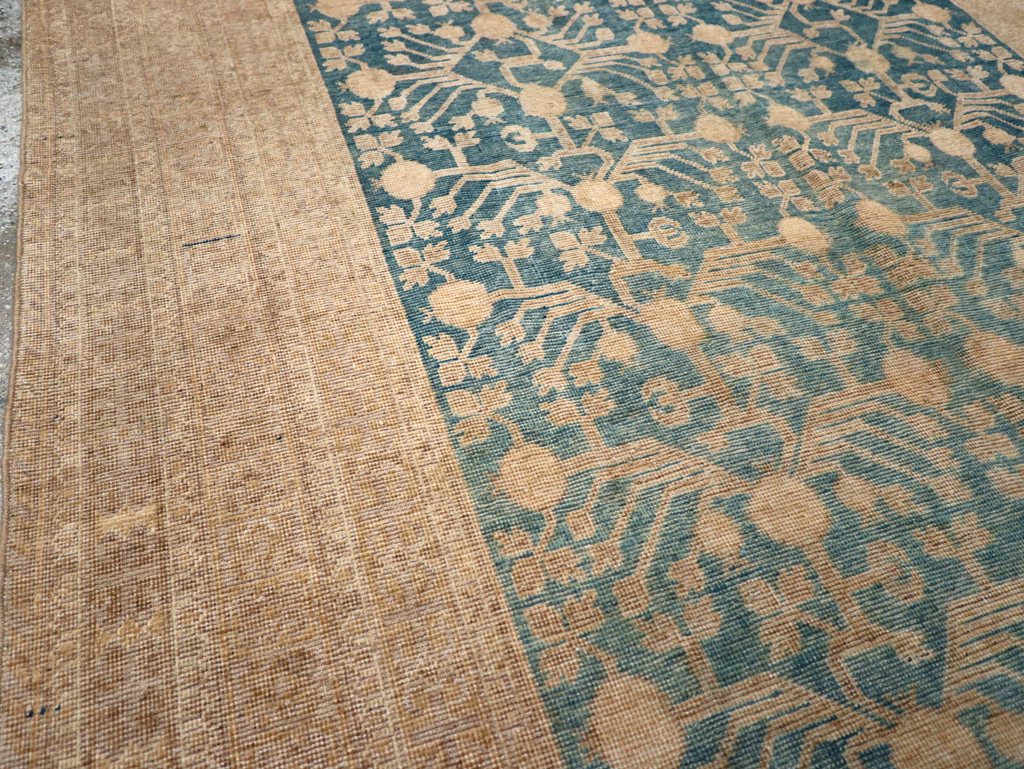 Antique East Turkestan Khotan Carpet, No.17023 - Staging