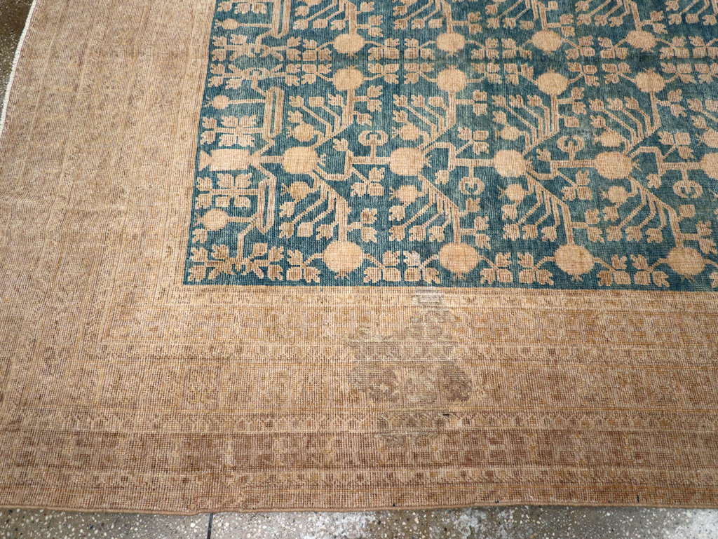 Antique East Turkestan Khotan Carpet, No.17023 - Staging