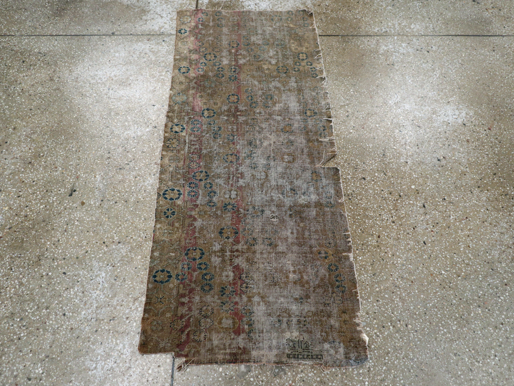 Antique East Turkestan Silk Khotan Fragment, No.17054 - Staging