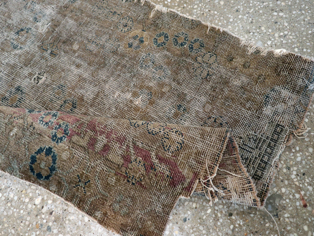 Silk 19th Century Antique East Turkestan Khotan Fragment, No.17054 - Staging