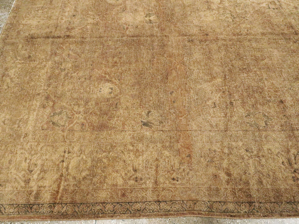 Antique Persian Mahal Distressed Carpet, No.17072 - Staging