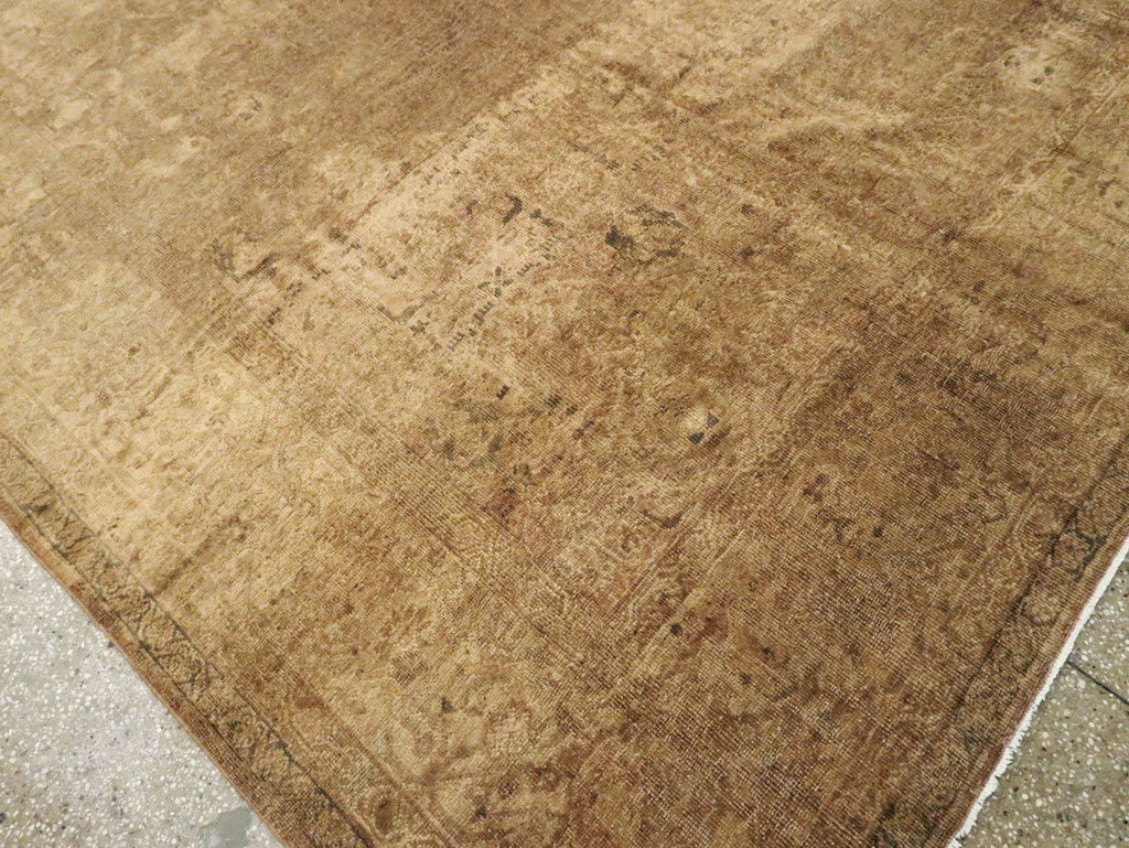 Antique Persian Mahal Distressed Carpet, No.17072 - Staging