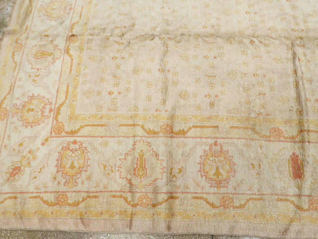 Antique Turkish Oushak Carpet, No.17077 - Staging