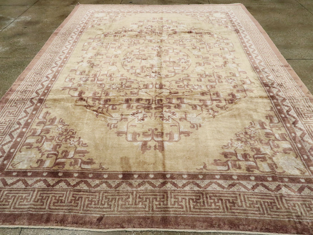 Vintage Chinese Peking Silk Carpet, No.17079 - Staging