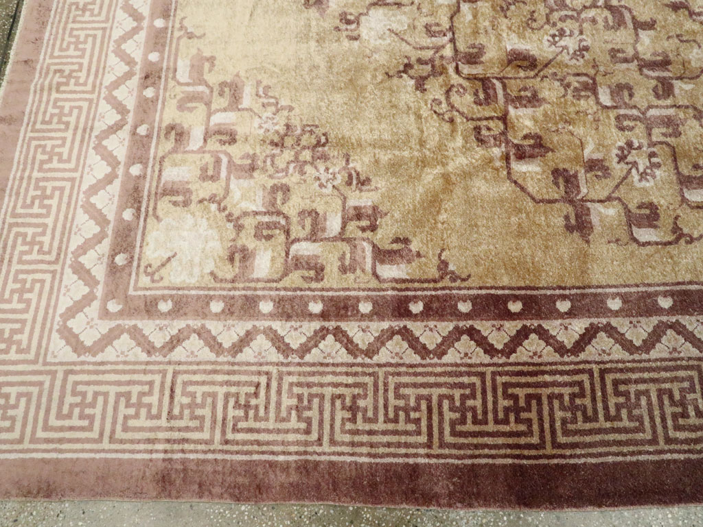 Vintage Chinese Peking Silk Carpet, No.17079 - Staging