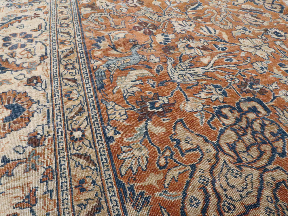 Antique Persian Tabriz Carpet, No.17115 - Staging