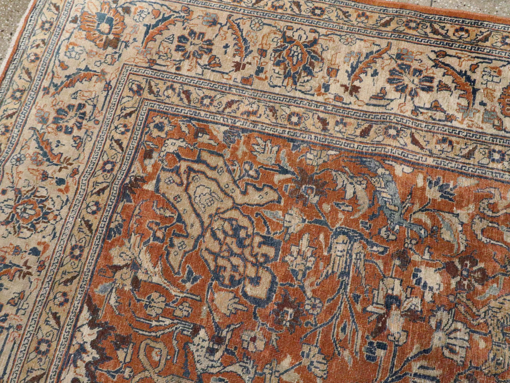 Antique Persian Tabriz Carpet, No.17115 - Staging