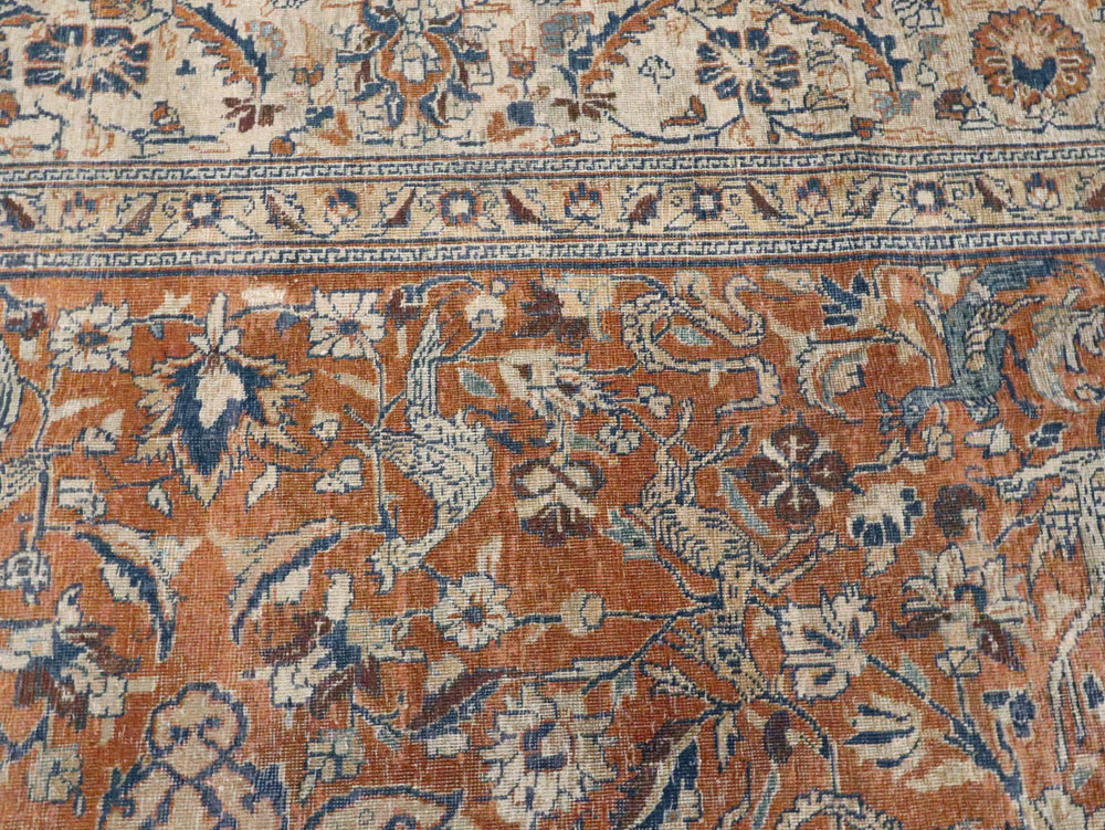 Antique Persian Tabriz Carpet, No.17115 - Staging