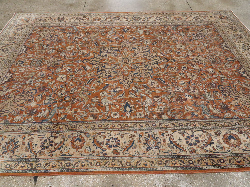 Antique Persian Tabriz Carpet, No.17115 - Staging