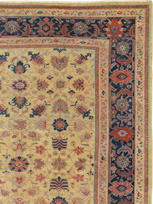 Antique Persian Mahal Large Room Size Carpet, No.17132 - Staging