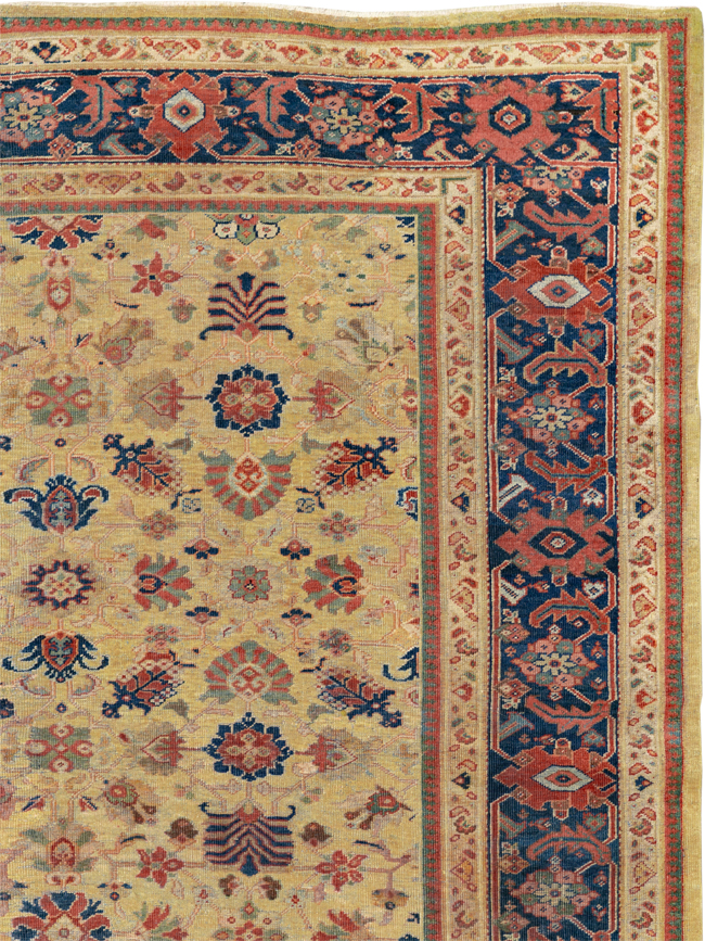 Antique Persian Mahal Large Room Size Carpet, No.17132 - Staging