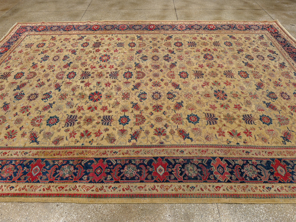 Antique Persian Mahal Large Room Size Carpet, No.17132 - Staging