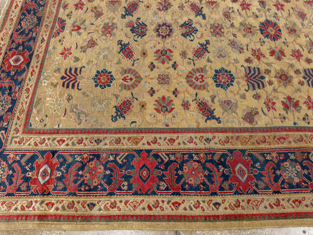 Antique Persian Mahal Large Room Size Carpet, No.17132 - Staging