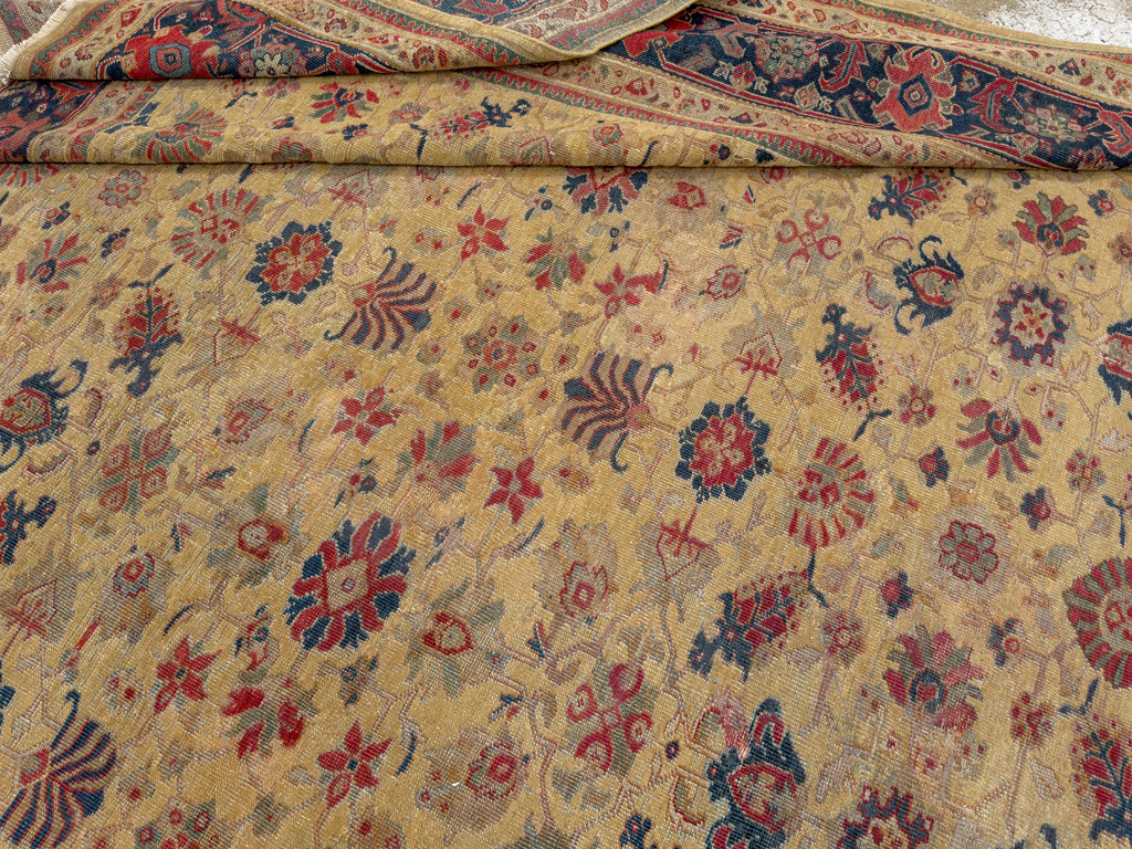Antique Persian Mahal Large Room Size Carpet, No.17132 - Staging