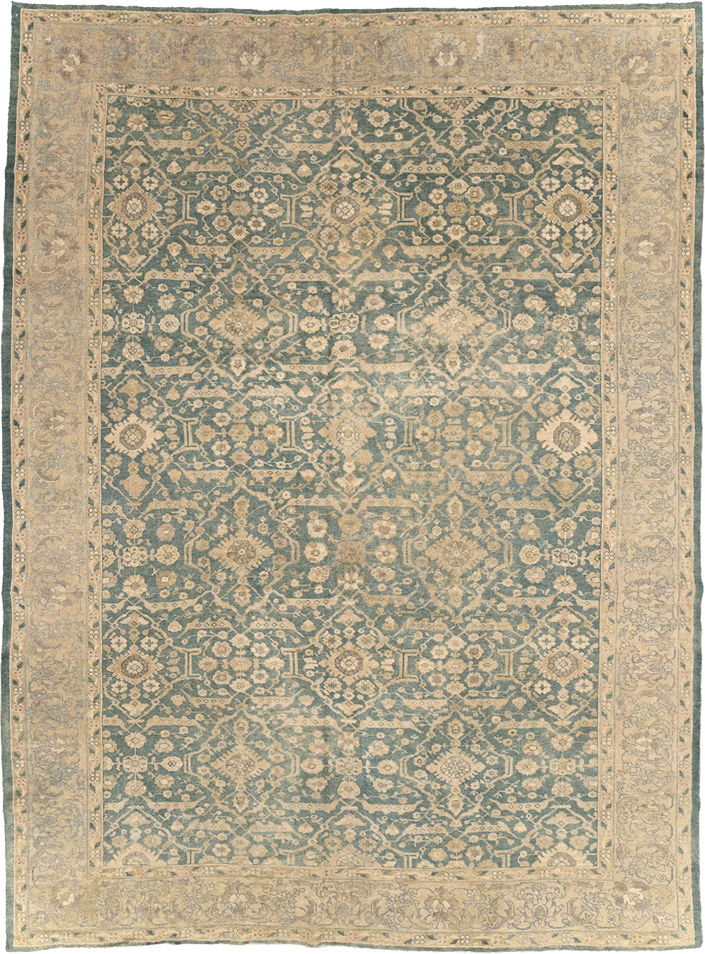 Antique Persian Mahal Room Size Carpet, No.17150 - Staging