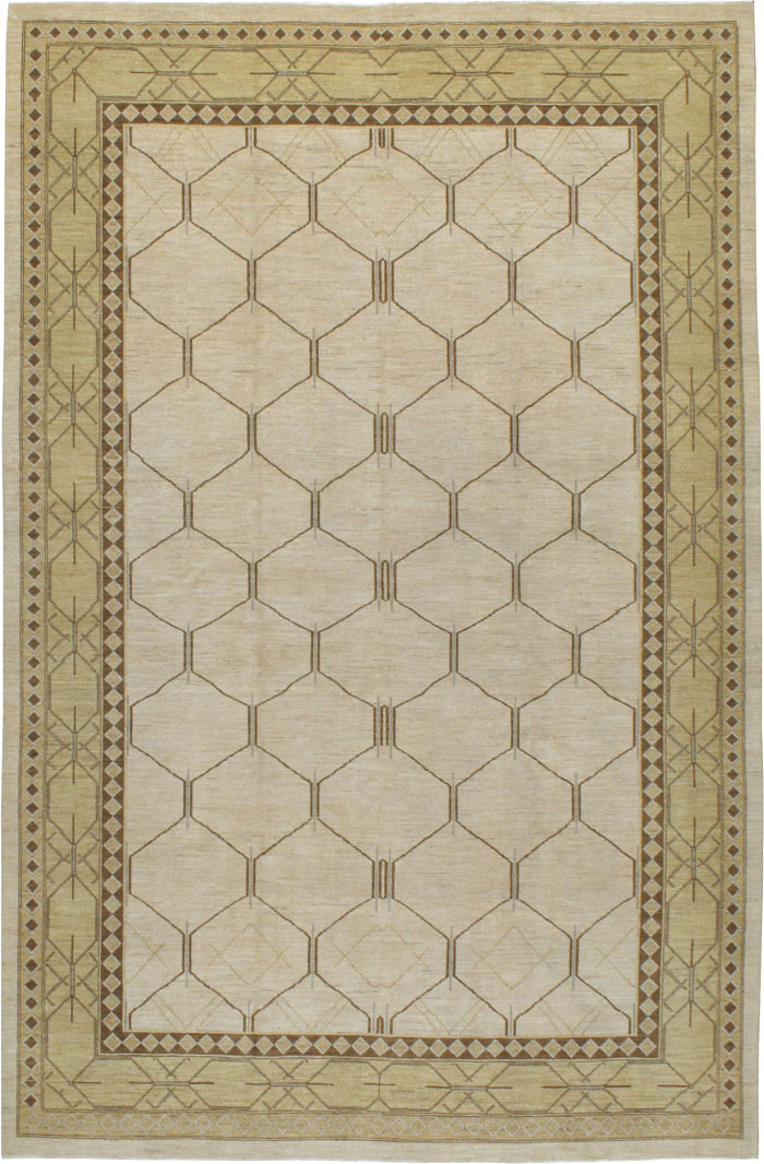 Vintage Persian Tabriz Modernist Carpet, No.17156 - Staging