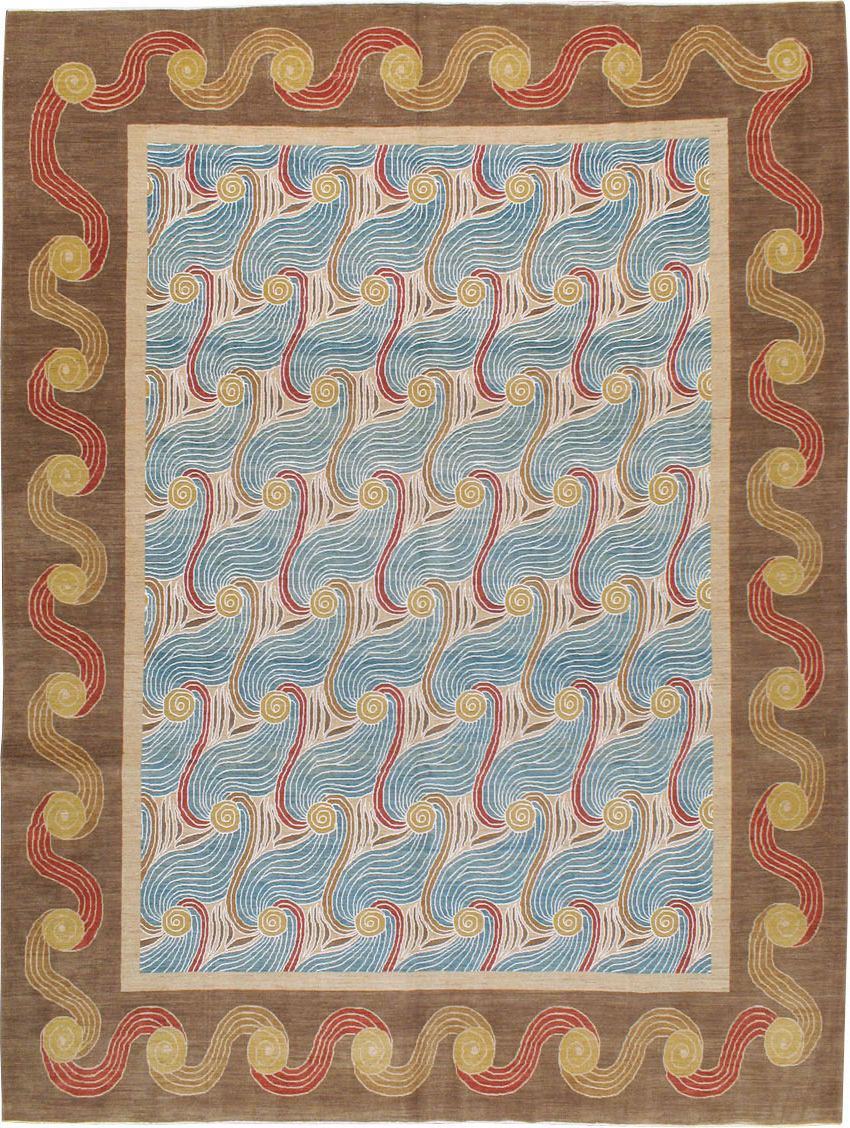 Modern Persian Tabriz Room Size Carpet, No.17161 - Staging