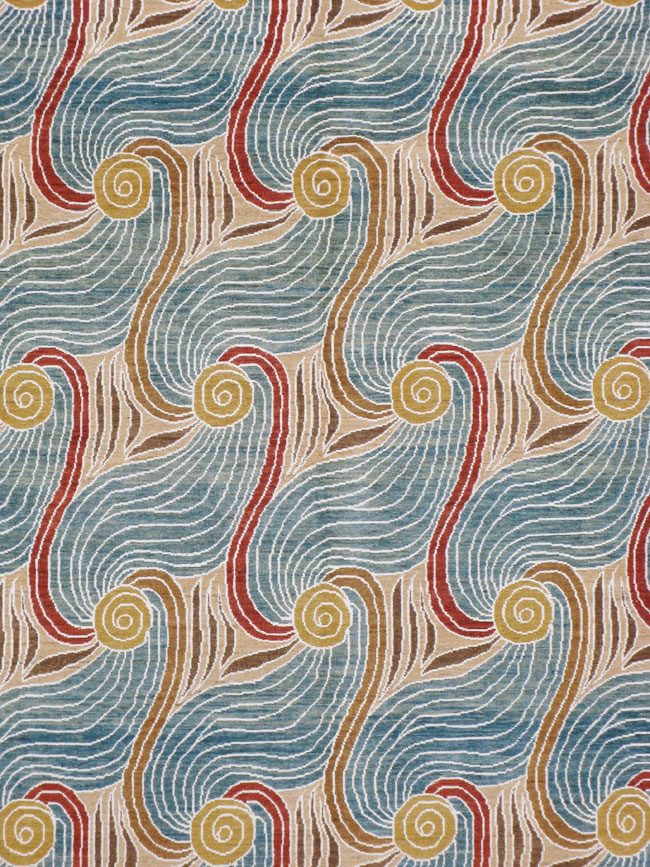 Modern Persian Tabriz Room Size Carpet, No.17161 - Staging