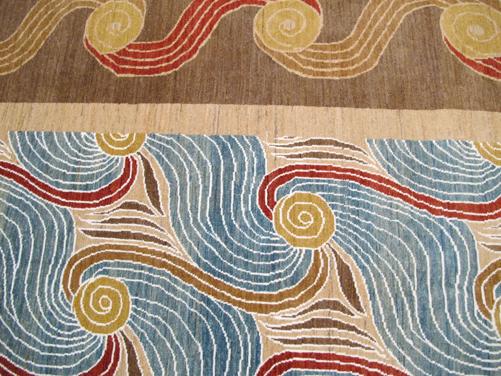 Modern Persian Tabriz Room Size Carpet, No.17161 - Staging