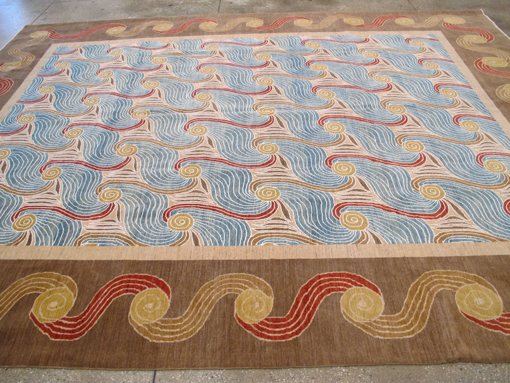 Modern Persian Tabriz Room Size Carpet, No.17161 - Staging