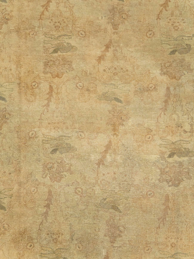 Antique Persian Tabriz Room Size Carpet, No.17181 - Staging