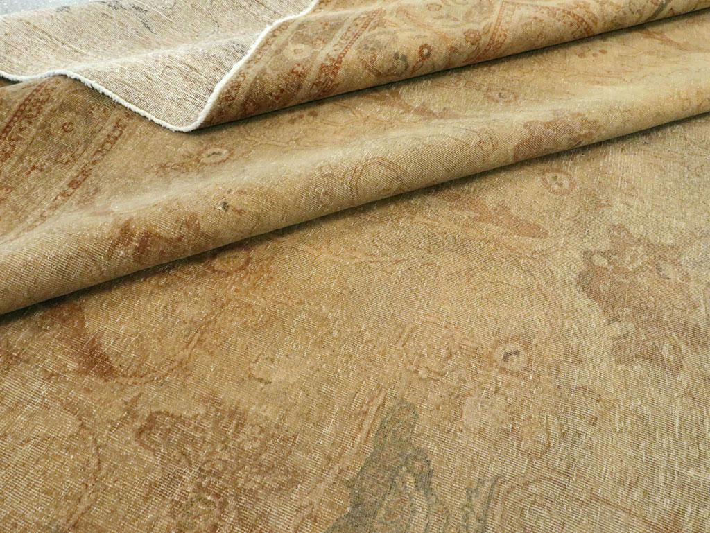 Antique Persian Tabriz Room Size Carpet, No.17181 - Staging