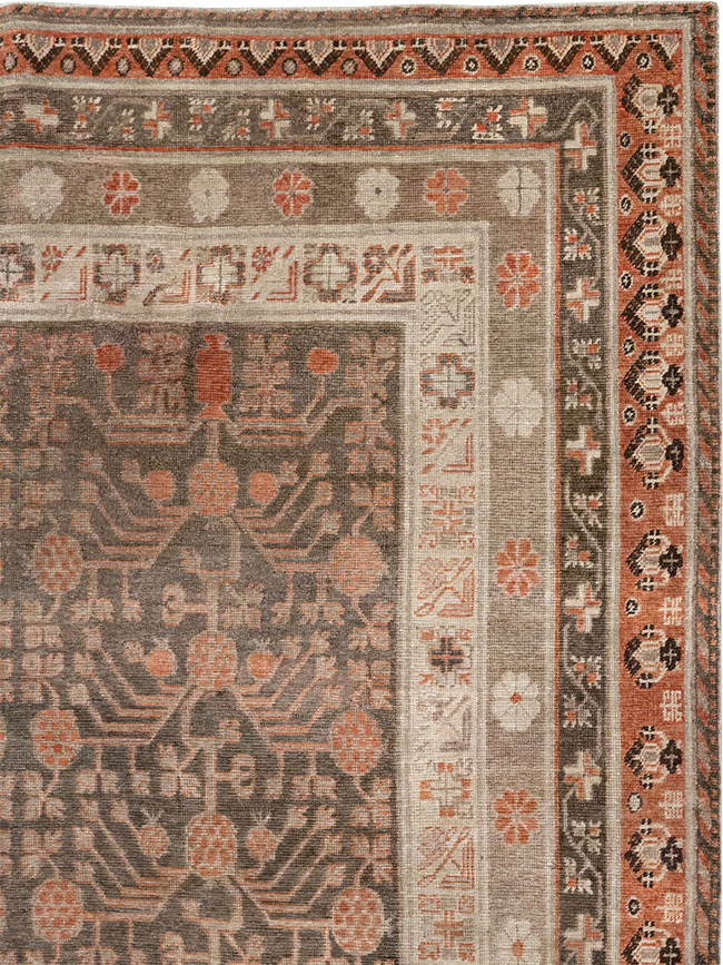 Antique East Turkestan Khotan Gallery Carpet, No.17196 - Staging