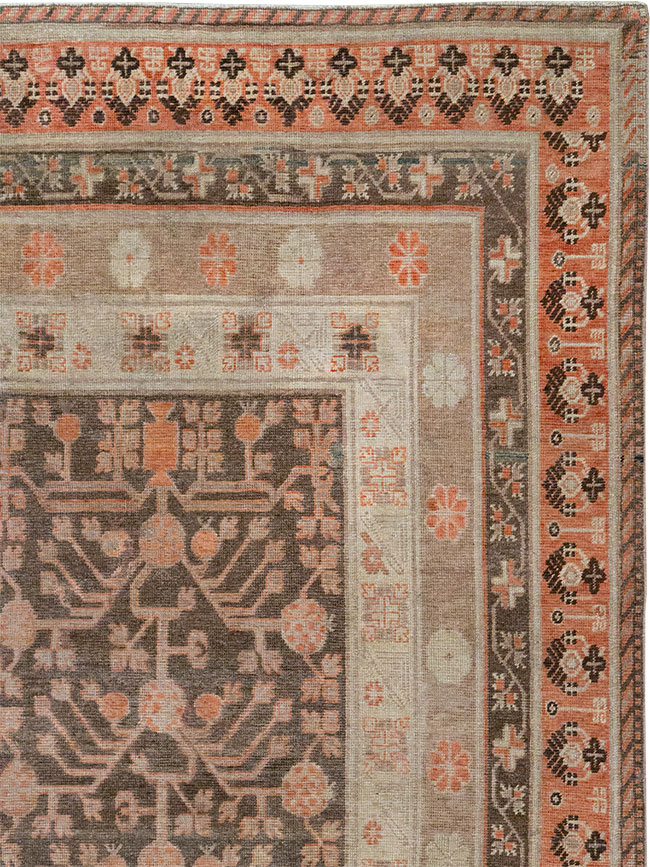 Antique East Turkestan Khotan Gallery Carpet, No.17196 - Staging